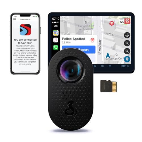 Cobra Discreet Dash Cam (SC120), QHD 1440P Video Resolution, Built-in WiFi